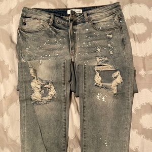 Kancan paint splatter denim